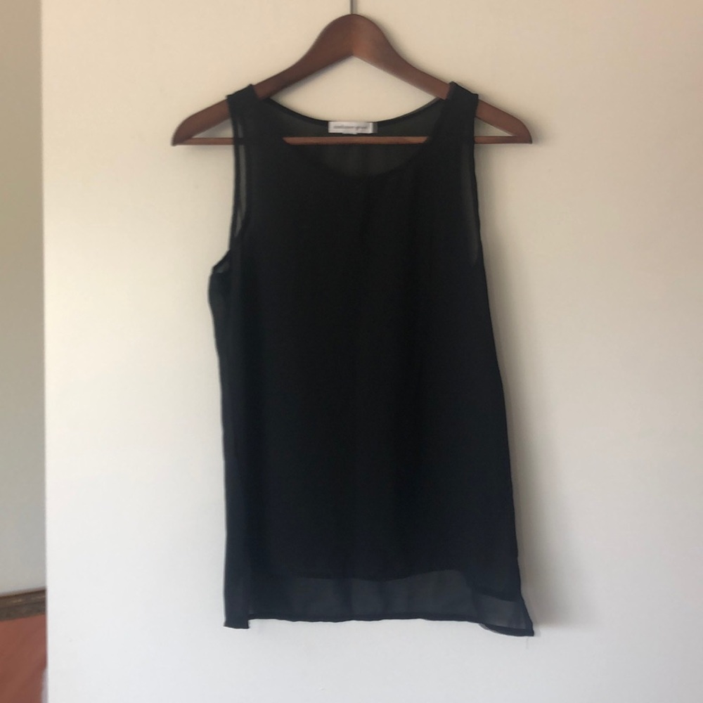 Slightly Sheer Black Camisole Blouse, S